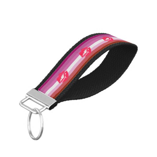 Lipstick Lesbian Pride Flag Wrist Keychain