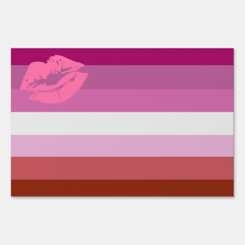 Lipstick Lesbian Pride Flag Yard Sign