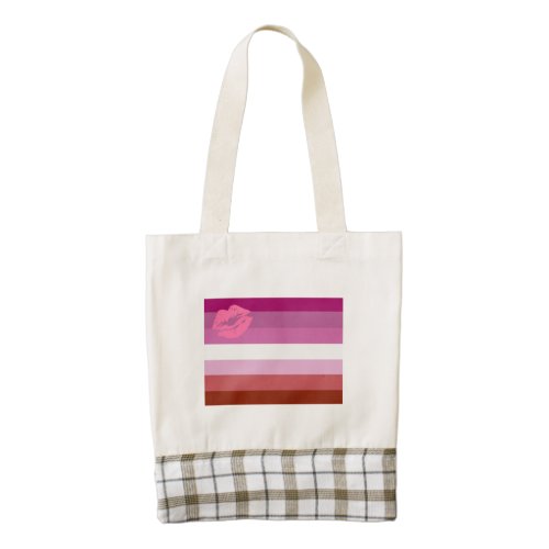 Lipstick Lesbian Pride Flag Zazzle HEART Tote Bag