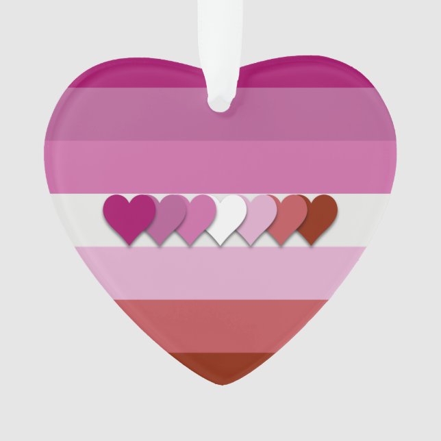 Lipstick lesbian pride heart design ornament (Front)