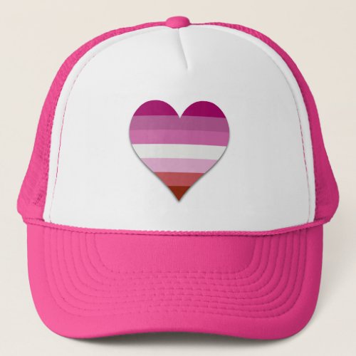 Lipstick lesbian pride heart Trucker Hat