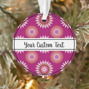 Lipstick lesbian pride pink flower pattern ornament