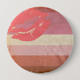 LIPSTICK LESBIAN PRIDE VINTAGE DESIGN PINBACK BUTTON