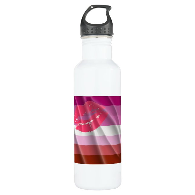 LIPSTICK LESBIAN PRIDE WATER BOTTLE (Front)