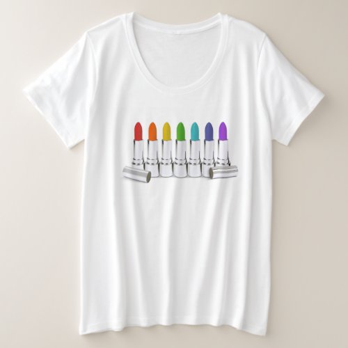 Lipstick Lesbian Rainbow Pride PLUS SIZE shirt