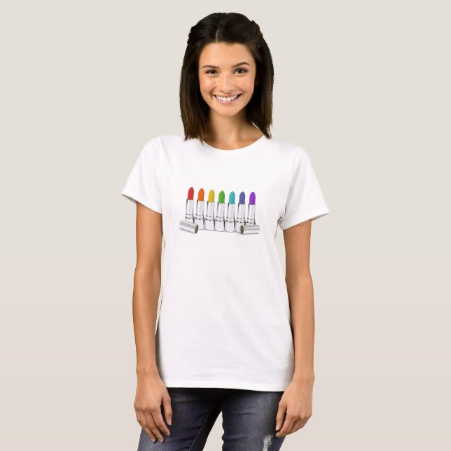 Lipstick lesbian Rainbow tee (Front Full)