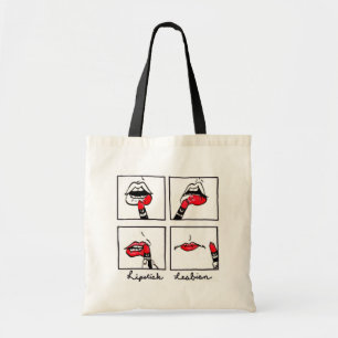 lipstick lesbian tote bag