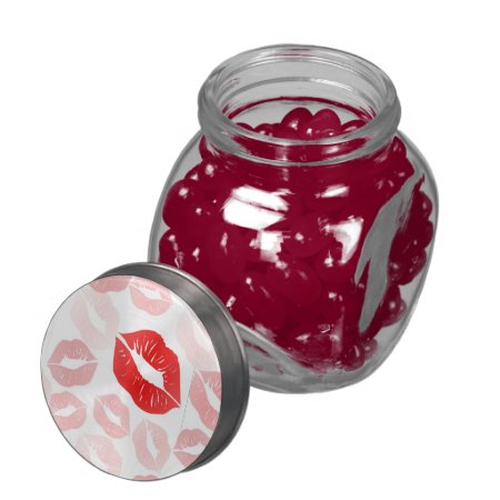 Lipstick Lips Glass Jar