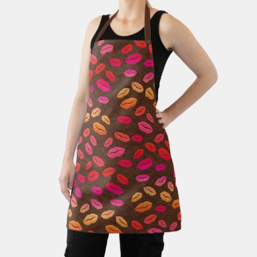 Lipstick Lips Kisses Apron