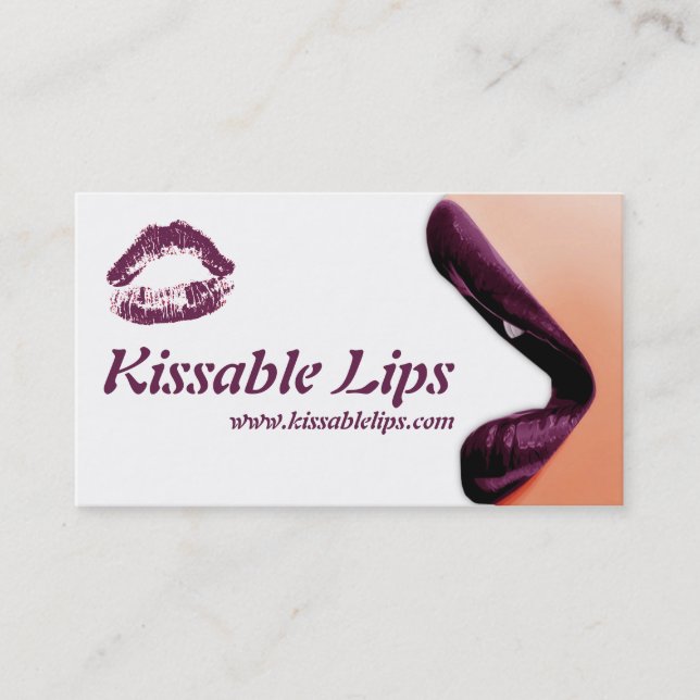 Lipstick Lips Makeup Business Cards b (Front)