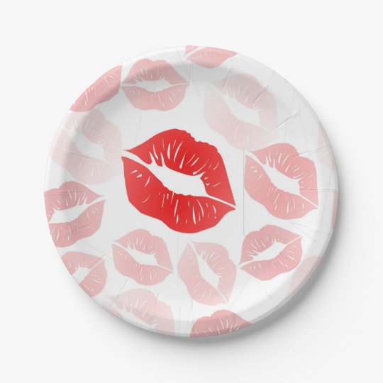 Lipstick Lips Paper Plate