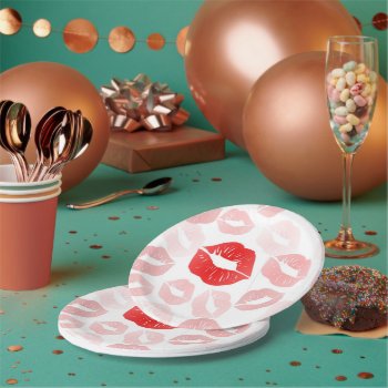 Lipstick Lips Paper Plates by PawsitiveDesigns at Zazzle
