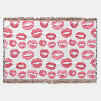 Lipstick Lips Throw Blanket