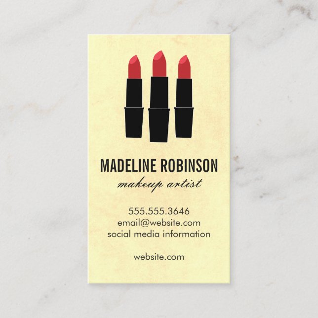 Lipstick / Makeup Artist Business Card (Front)