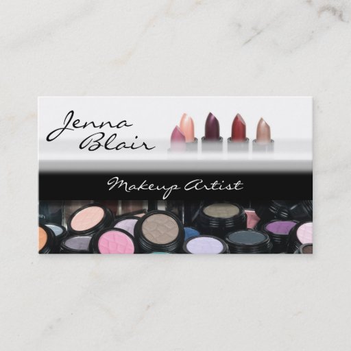 Customizable Lipstick Makeup Artist Business Card