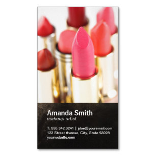 Lipstick Makeup Artist Business Card Magnet