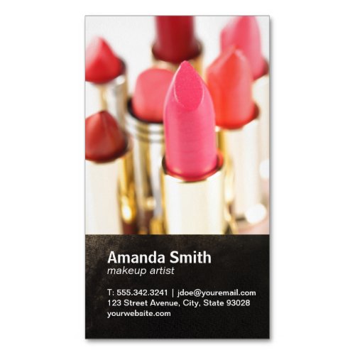 Lipstick  Makeup Artist Business Card Magnet