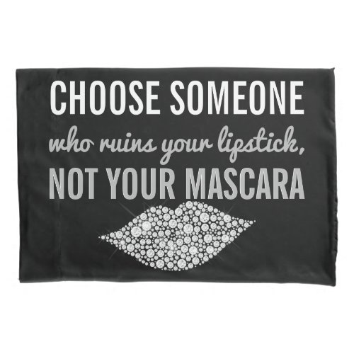 Lipstick Makeup Inspirational Quote Black White Pillow Case