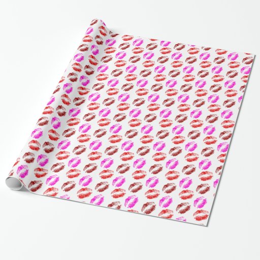 Lipstick Mark Kiss Wrapping Paper | Zazzle