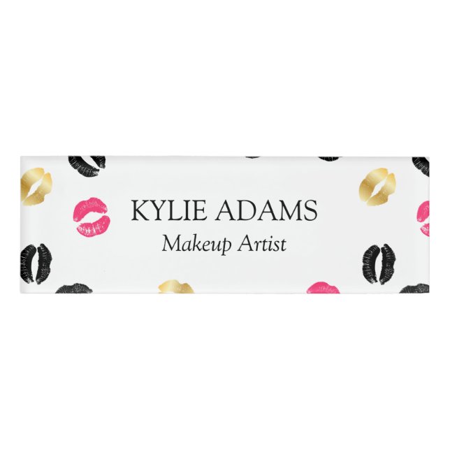 Lipstick Marks | Makeup Artist Name Tag (Front)