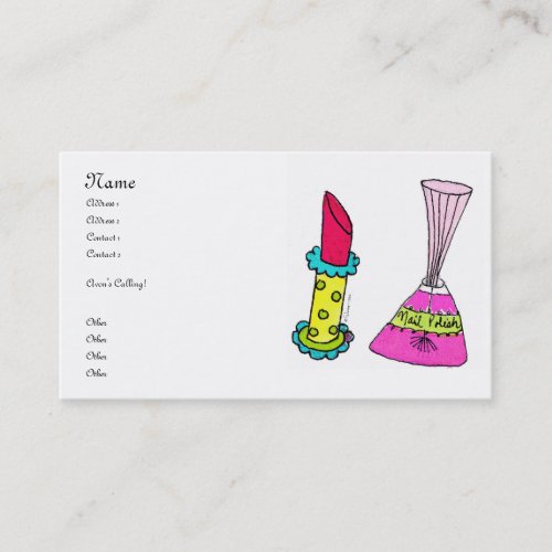 Lipstick &amp; Nail Polish Business Cards