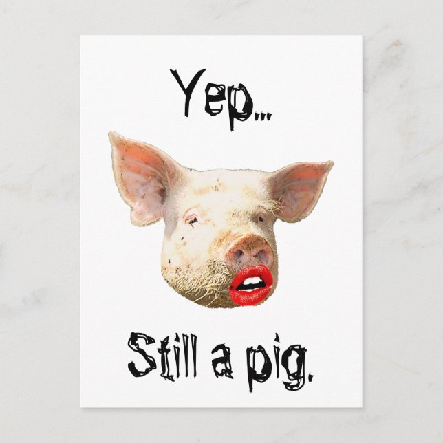 Lipstick on a Pig Postcard (Front)