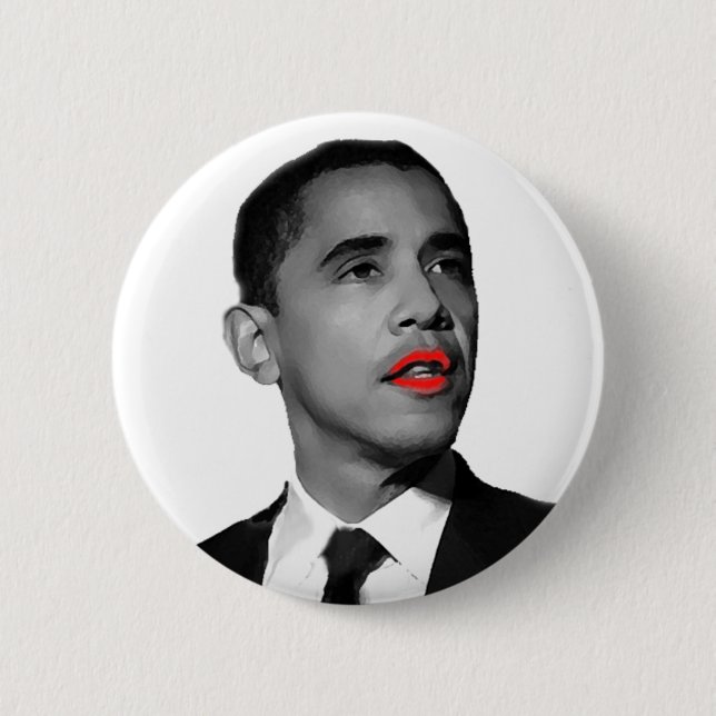 Lipstick on Obama Pinback Button (Front)