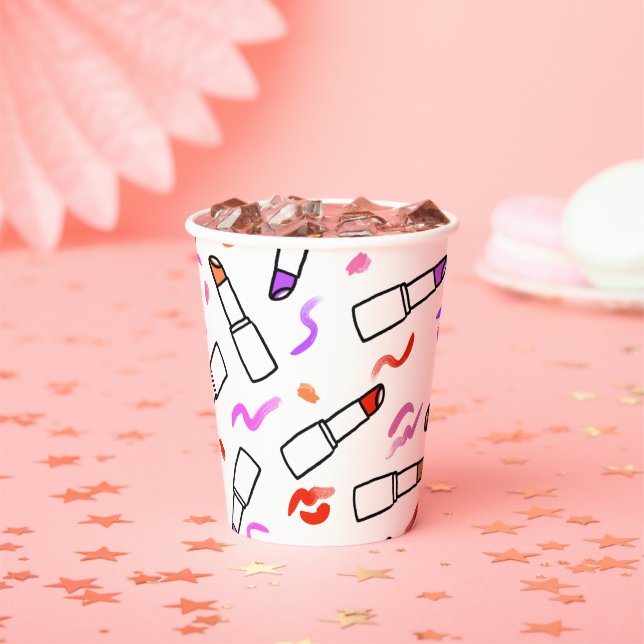 Lipstick Pattern Paper Cups (Insitu)