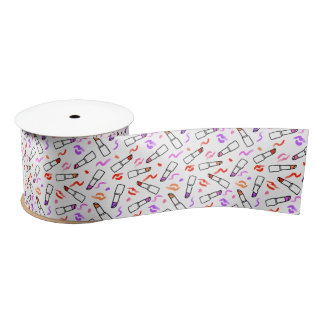 Lipstick Pattern Satin Ribbon