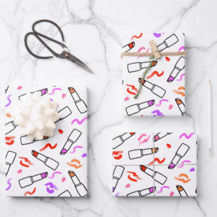 Lipstick Pattern Wrapping Paper Sheets