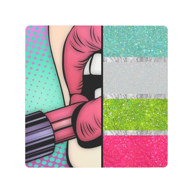 Lipstick Pop Art | Faux Glitter (Front)