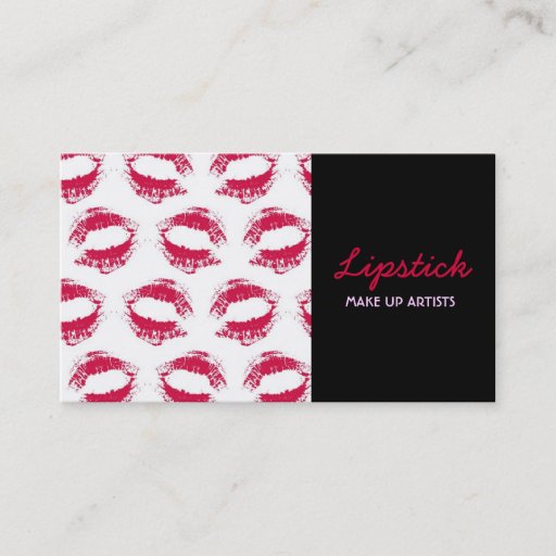 Customizable Lipstick Print Business Card