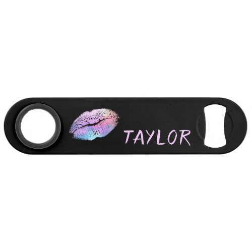 Lipstick Print Modern Neon and Black Speed Bottle Opener