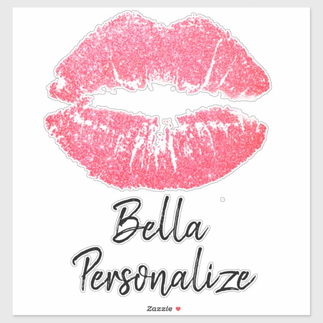 Lipstick print pink lip stain  sticker (Sheet)