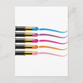 lipstick print postcard