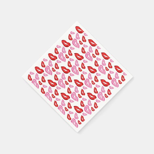 Lipstick prints paper napkins