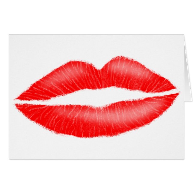 Lipstick Red Seductive Female Lips Card (Front Horizontal)