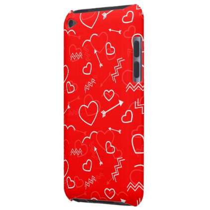 Lipstick Red White Valentines Love Heart and Arrow iPod Case-Mate Case