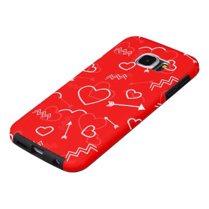 Lipstick Red White Valentines Love Heart and Arrow Samsung Galaxy S6 Case