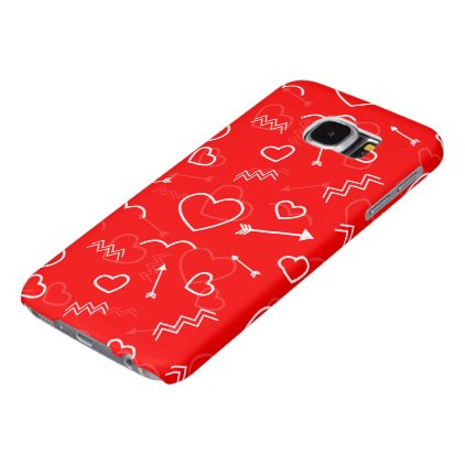 Lipstick Red White Valentines Love Heart and Arrow Samsung Galaxy S6 Case