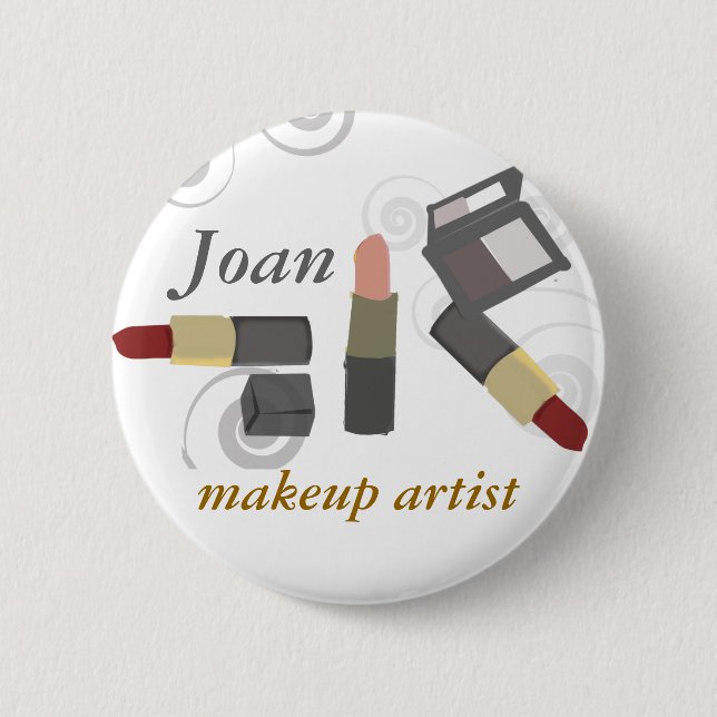 Lipstick Salon Spa Makeup Artist Cosmetics Pinback Button (Front)