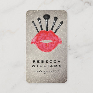 Lipstick Stain Make Up Artist Brushes Business Card