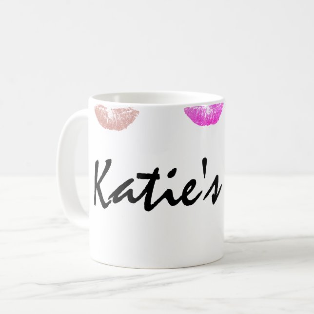 Lipstick Stained Personalized Mug (Front Left)