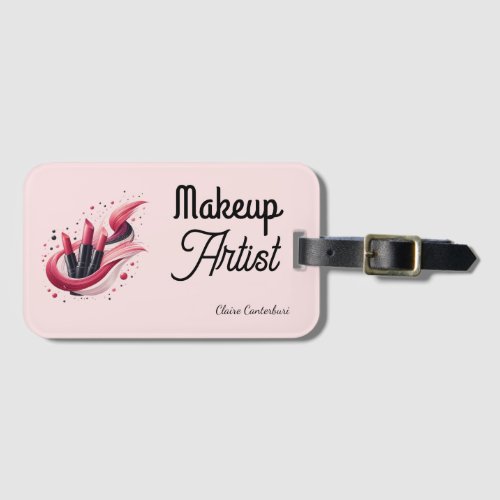 Lipstick Swoosh Palette Makeup Artist Luggage Tag