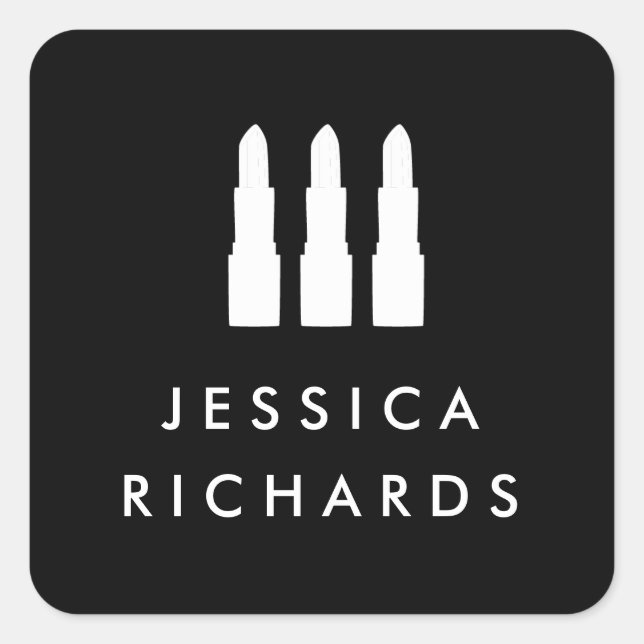 Lipstick Trio Black/White Makeup Artist Stickers (Front)