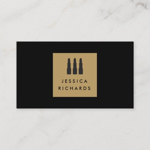 Lipstick Trio Logo for Freelance Makeup Artist I Business Card
