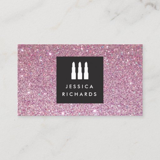 Customizable Lipstick Trio Logo for Freelance Makeup Artist III Business Cards