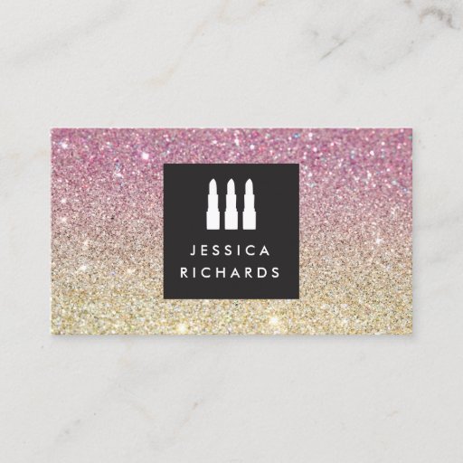 Customizable Lipstick Trio Logo for Freelance Makeup Artist IV Business Card Templates