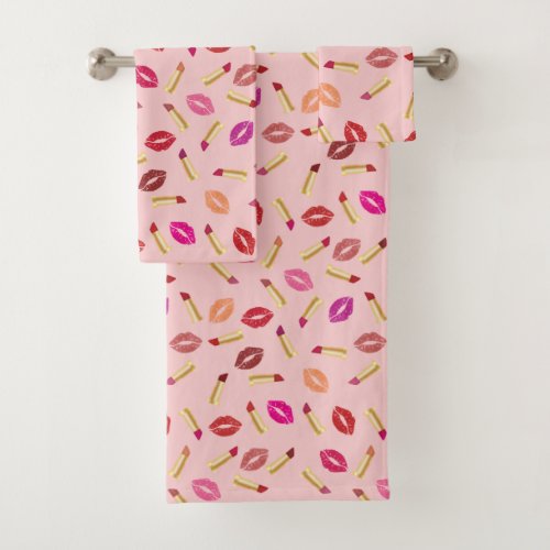 Lipsticks Bath Towel Set