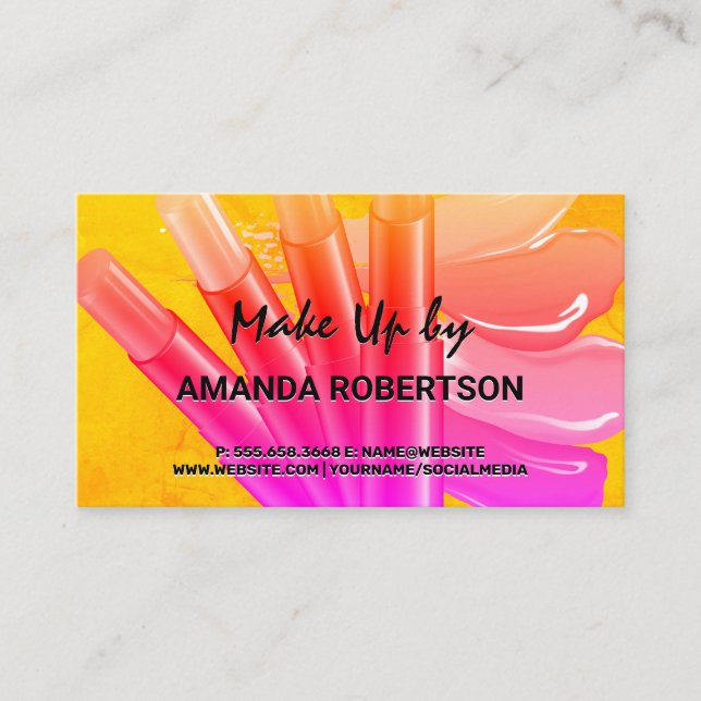 Lipsticks | Makeup Artist  Business Card (Front)
